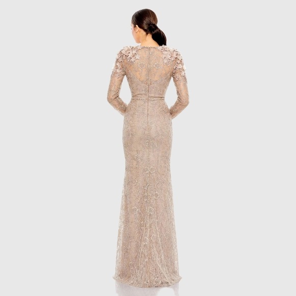 Mac Duggal 11323 NWT Embellished Shoulder Detail Long Sleeve Gown - Picture 4 of 8